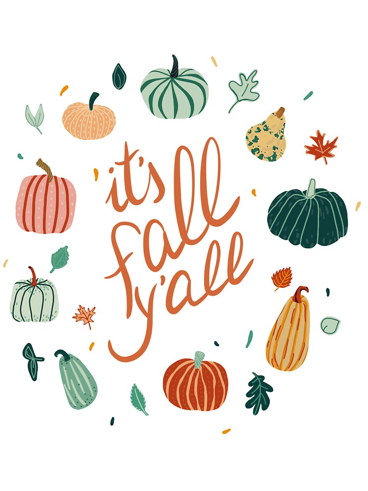 It's fall y'all. Fall theme with pumpkins and leaves" Kids T-Shirt for Sale by MugDesignStore | Redbubble