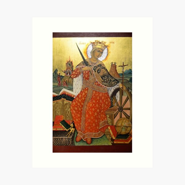 Item preview, St. Catherine of Alexandria Icon designed and sold by Elzbieta Fazel.