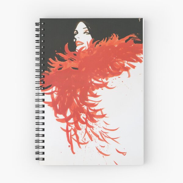 Item preview, Retro Fashion Woman with Red Feather Boa Vintage Fashion Art designed and sold by vintagevivian.