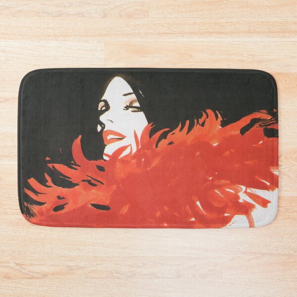 Item preview, Retro Fashion Woman with Red Feather Boa Vintage Fashion Art designed and sold by vintagevivian.