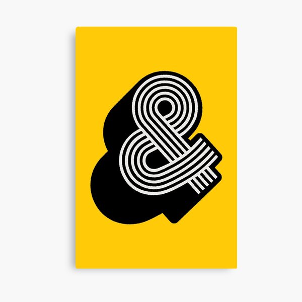 Aperçu de l'œuvre Esperluette en jaune et noir créée et vendue par MotivatedType.