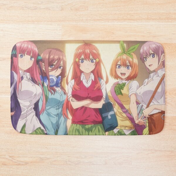 Nakano Sisters - Nino, Miku, Itsuki, Yotsuba, Ichika [Gotoubun no Hanayome/  The Quintessential Quintuplets] Bath Mat for Sale by WaboBabo