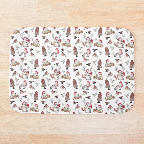 Gnome Christmas Pattern Bath Mat