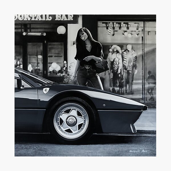 Miss Ferrari. 288 GTO Bubble gum Photographic Print