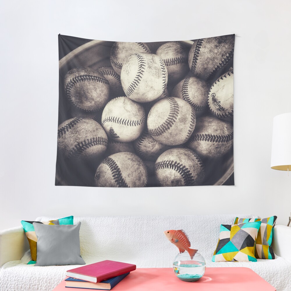 Bucket of Baseballs Tapestry