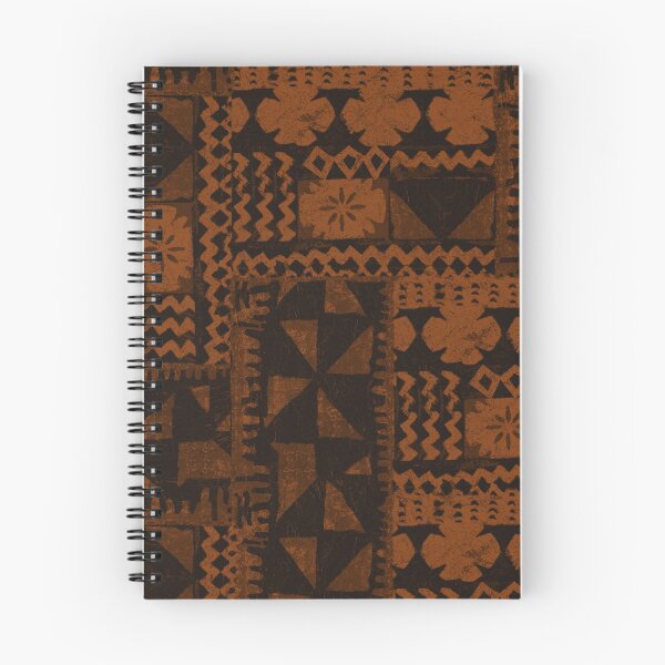 Artikelvorschau, Kalalau Tapa Hawaiian Hibiskus Vintage Aloha Print - Orange & Braun entworfen und verkauft von DriveIndustries.