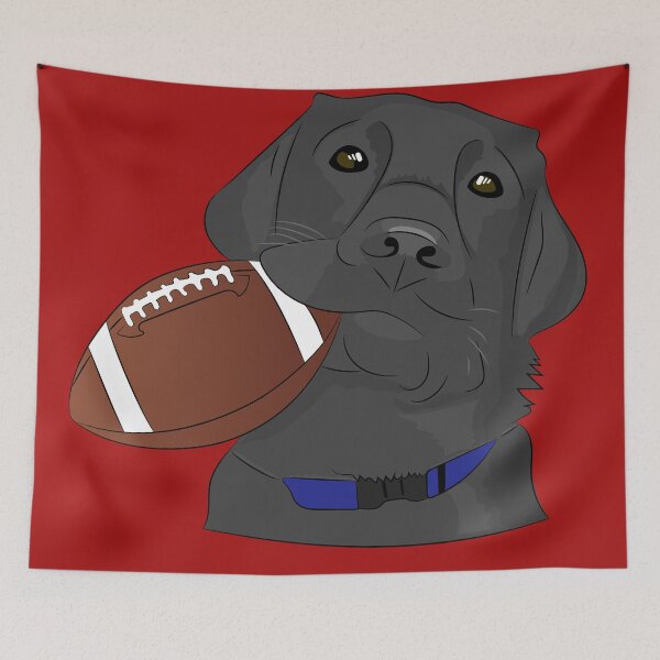 Item preview, Labrador retriever playing football designed and sold by Kam-designs.