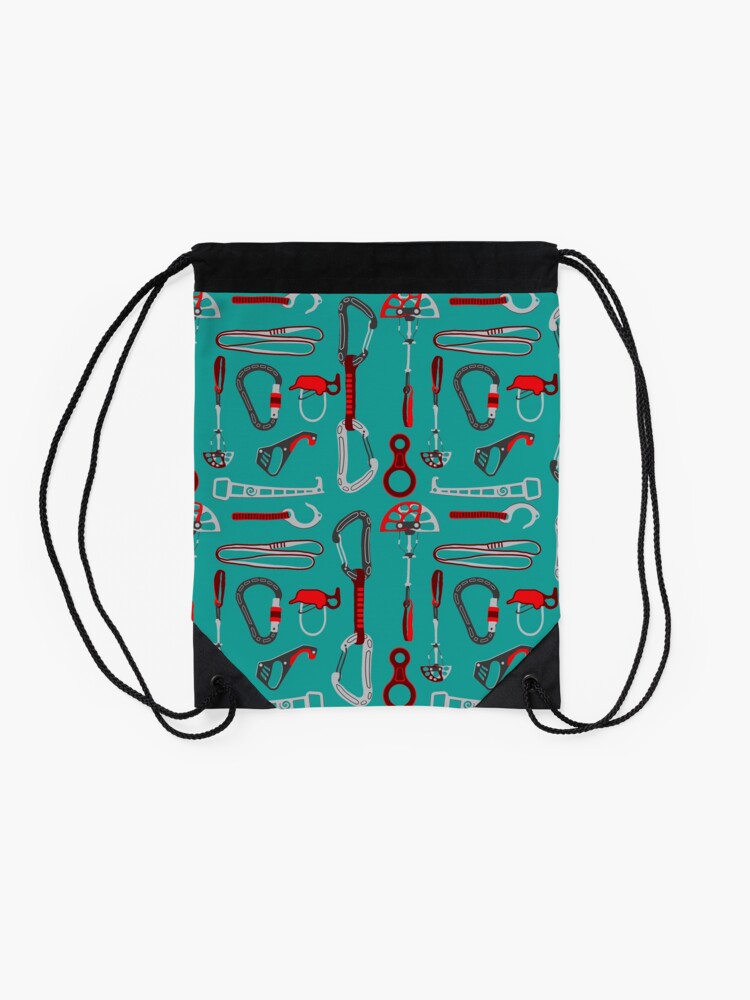 Alternate view of Climbing Equipment Design Pattern Drawstring Bag