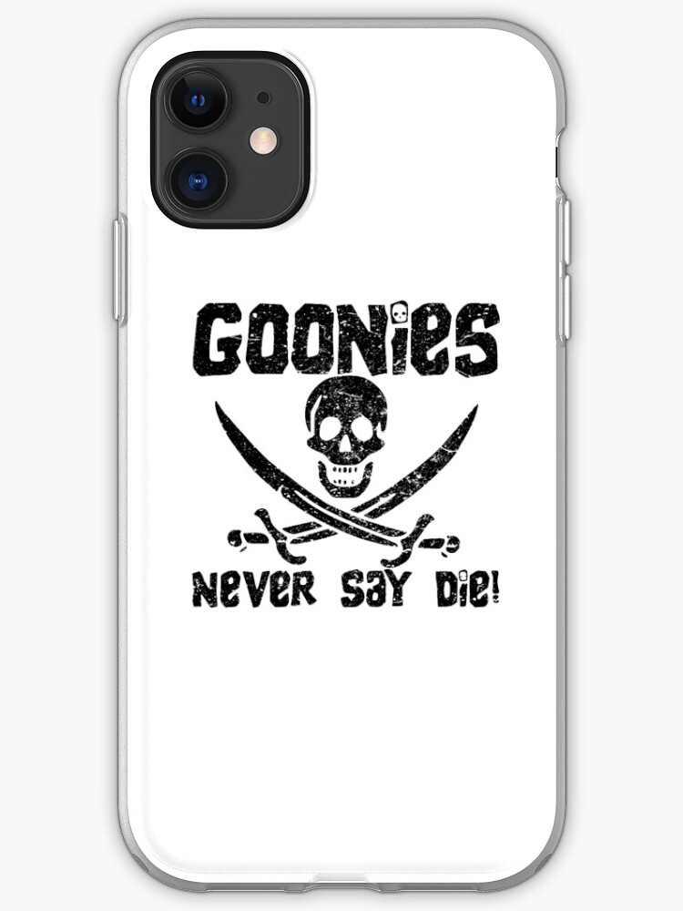 The Goonies - Never Say Die - Grey on Black iphone 11 case The Goonies - Never Say Die - Grey on Black iphone 11 case