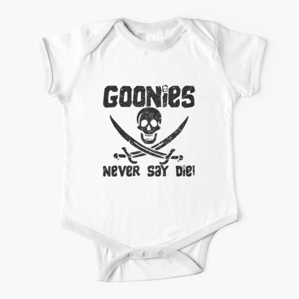 Goonies Never Say Die! Distressed Design For Men, Women, Kids Short Sleeve Baby One-Piece