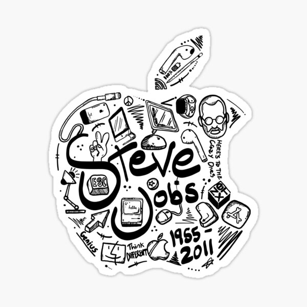 Steve Jobs Tribute 2.0 Black Version Sticker