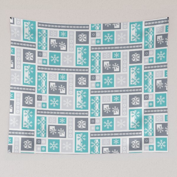 Item preview, Modern Minimalist - Geometric Snowflakes Pattern - Grey Blue designed and sold by WickedRefined - Nicole Demereckis.