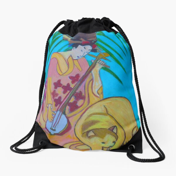 Shamisen: Three Strings Drawstring Bag