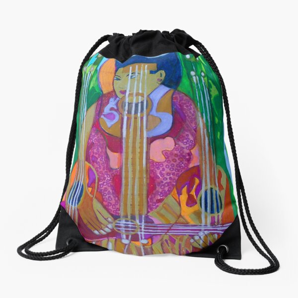 Ukulele: Four Strings Drawstring Bag