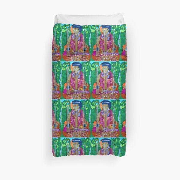 Ukulele: Four Strings Duvet Cover