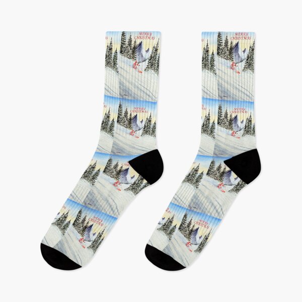 Item preview, Skiing Santa with Merry Christmas Greeting designed and sold by William Holkham.