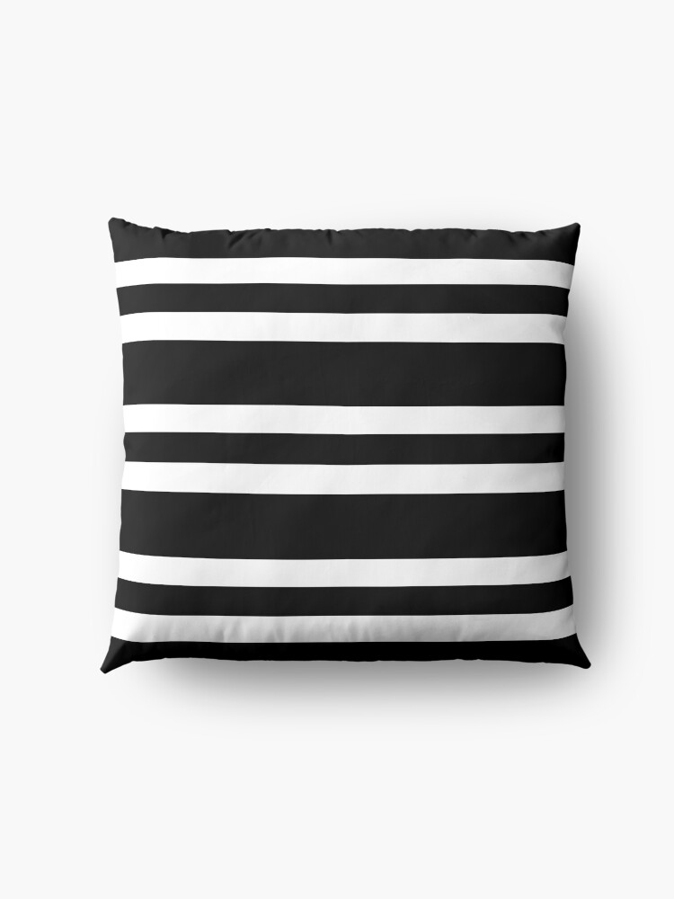 Alternate view of Black and white modern stripe pattern Floor Pillow