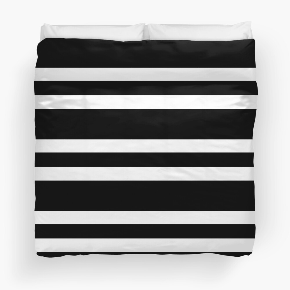 Black and white modern stripe pattern Duvet Cover