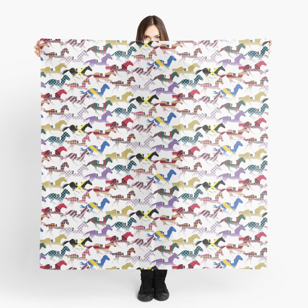 Off to the Horse Races Jockey Silks Pattern Scarf