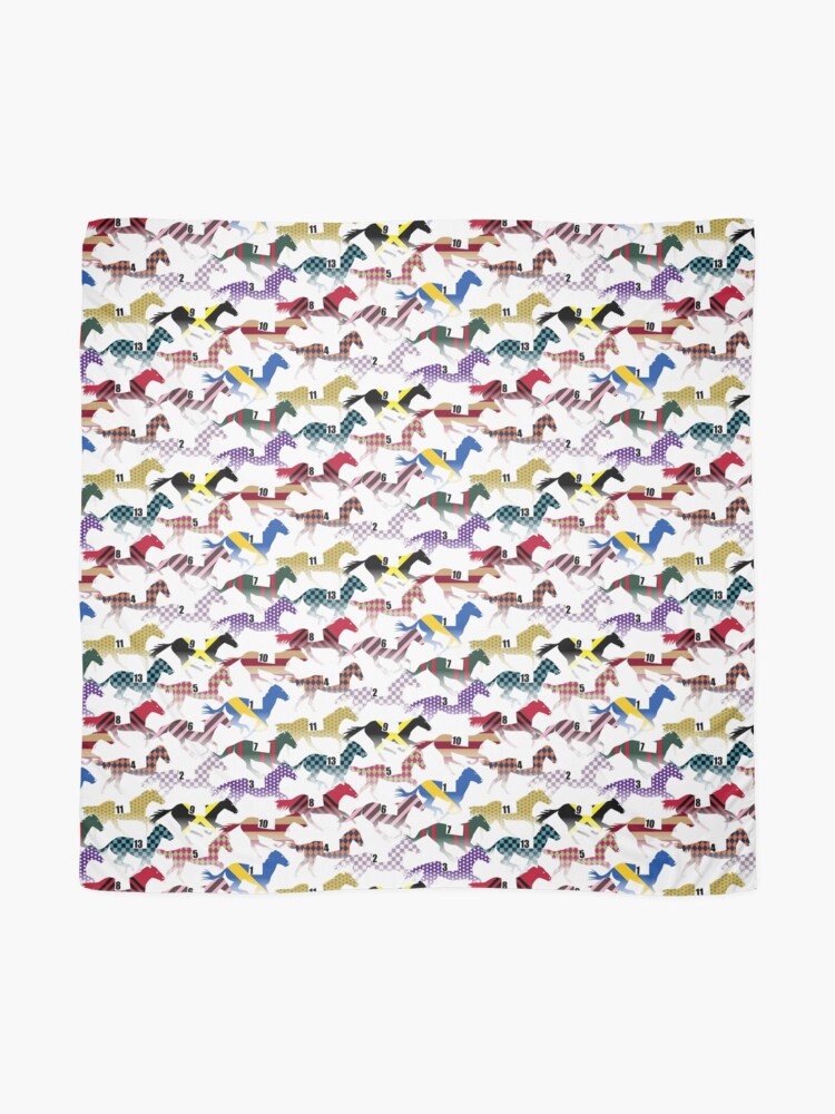 Alternate view of Off to the Horse Races Jockey Silks Pattern Scarf