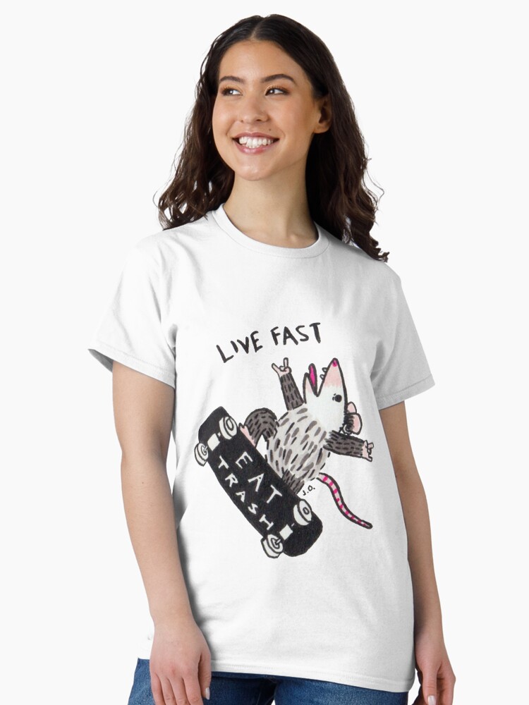 Thumbnail 2 of 7, Classic T-Shirt, Live Fast Eat Trash designed and sold by possum-mood.