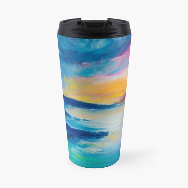 Vibrant Blue Sunset Travel Mug