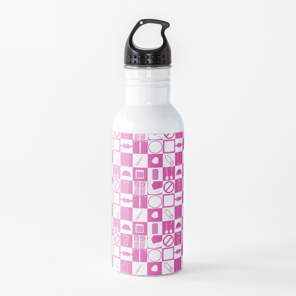 Contraception Checkboard- Pink Water Bottle