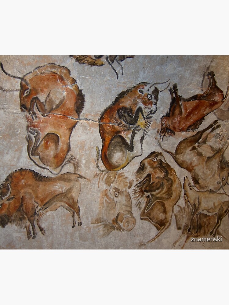 Paleolithic cave painting of bisons (replica) from the Altamira cave, Cantabria, Spain, painted c. 20,000 years ago by znamenski