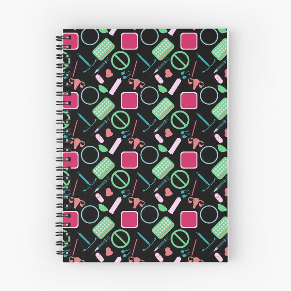 Item preview, Contraception Pattern (Black Version) designed and sold by midwifesmarket.