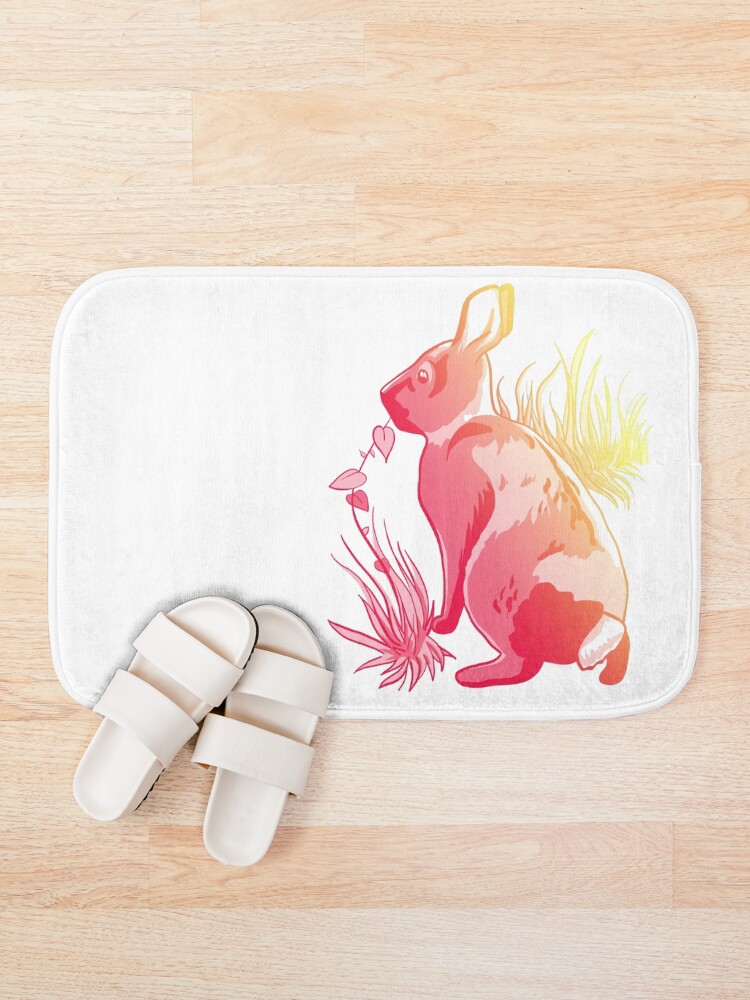 Thumbnail 1 of 6, Bath Mat, Wildfire Rabbit designed and sold by LizzieKelso.