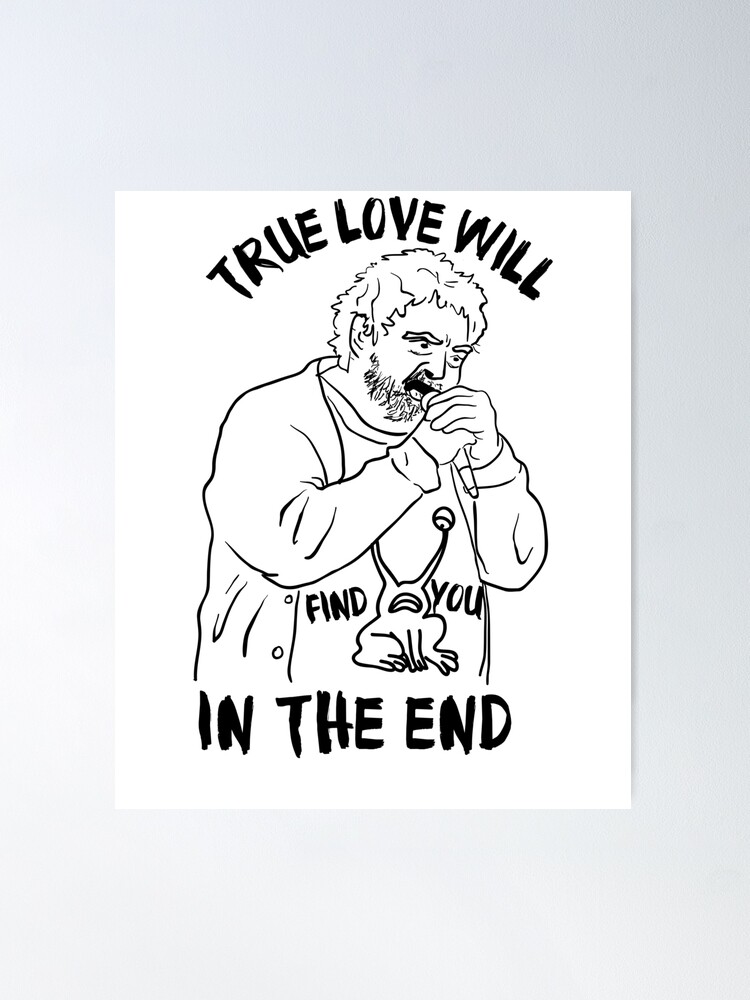 Daniel Johnston True Love Will Find You in the End Vintage Heart Song Lyric  Print
