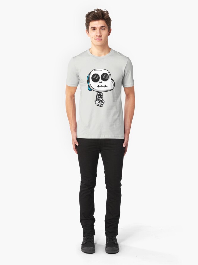 Alternate view of Gumball Watterson from The Amazing World of Gumball™ wearing a Halloween Skeleton Costume Slim Fit T-Shirt