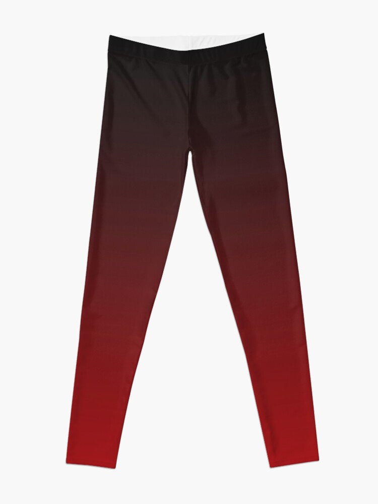 Black - Red Ombre Tights Super Soft Microfibre Gradient Leggings