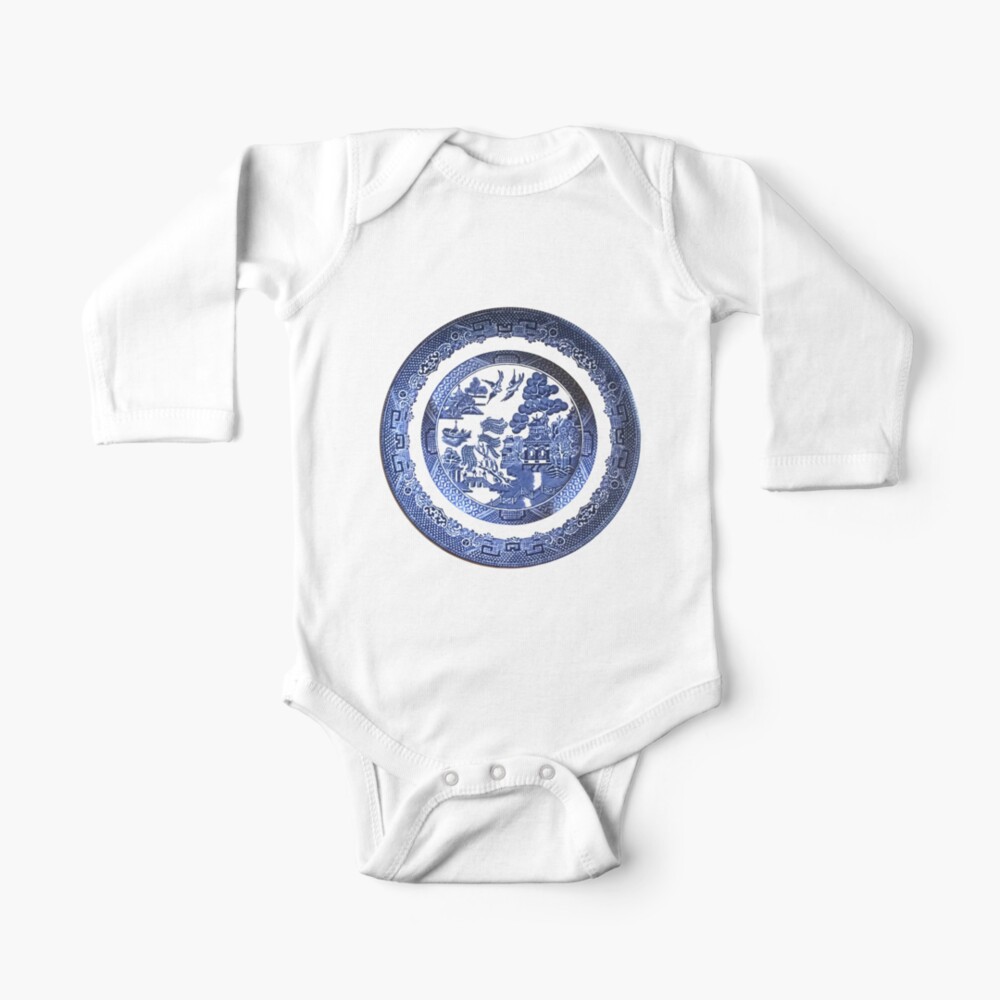 Blue Willow China Baby One Piece By Madebybkg Redbubble