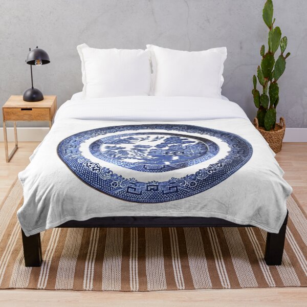 Blue Willow China Throw Blanket