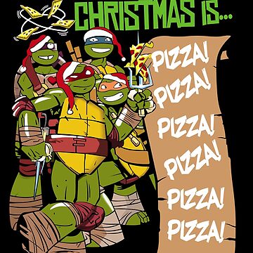 Ninja Turtles Heads & Pizza Christmas Sweatshirt