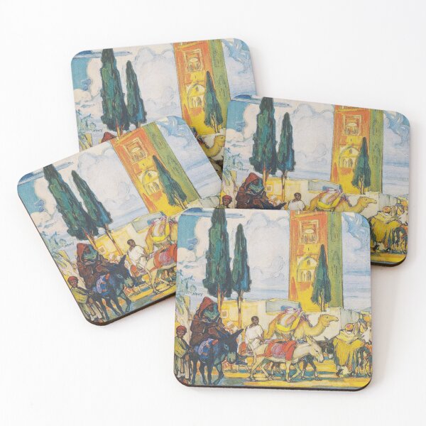 Item preview, Morocco, Camels, Vintage Travel Poster designed and sold by vintagevivian.
