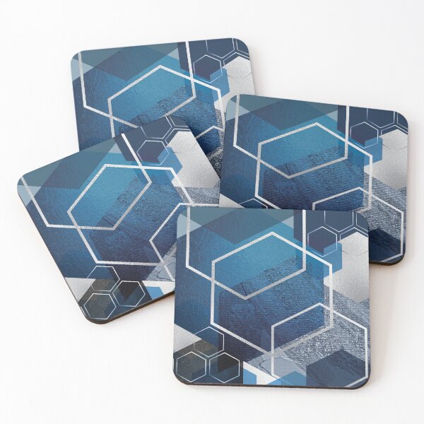 Item preview, Blue Hexagonal Geometric designed and sold by UrbanEpiphany.
