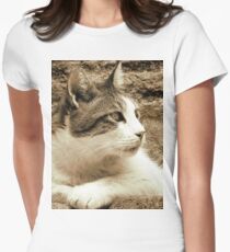 cat02 sepia Women's Fitted T-Shirt