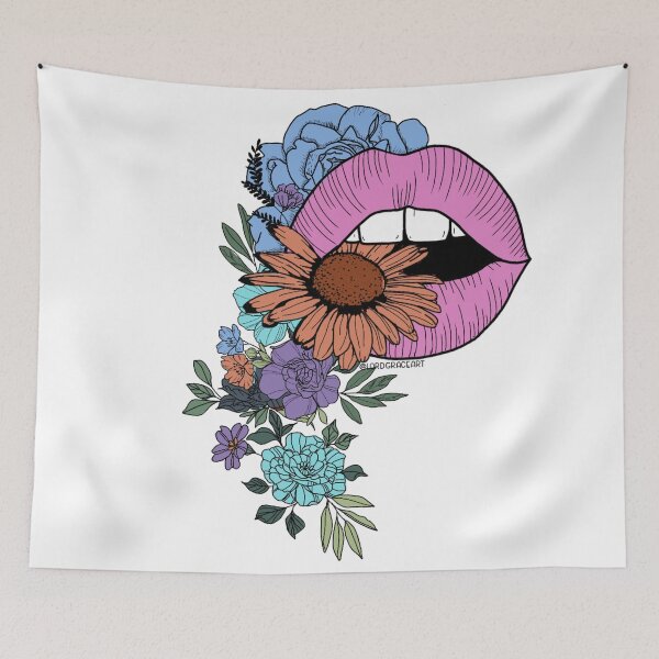 Item preview, Floral Open Mouth- Retro Black designed and sold by LordGraceArt.