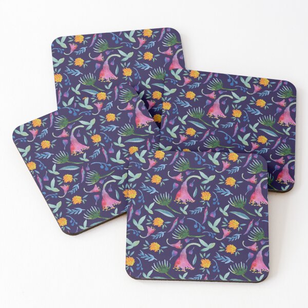Item preview, Springtime Australian Floral - Watercolor dark blues and pinks designed and sold by Sketchbook Designs.