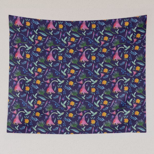 Item preview, Springtime Australian Floral - Watercolor dark blues and pinks designed and sold by Sketchbook Designs.