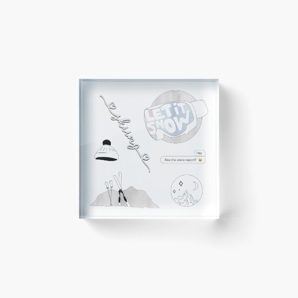 Item preview, White Watercolor Ski and Skiing Pack designed and sold by The-Goods.