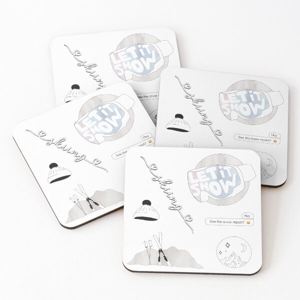 Item preview, White Watercolor Ski and Skiing Pack designed and sold by The-Goods.
