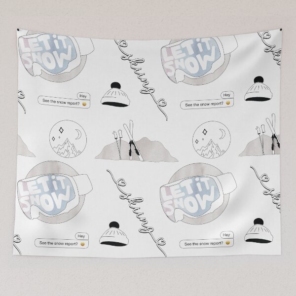 Item preview, White Watercolor Ski and Skiing Pack designed and sold by The-Goods.
