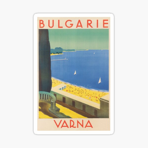 Item preview, Varna Bulgaria Vintage Travel Poster designed and sold by vintagevivian.