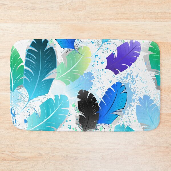 Item preview, Seamless Pattern with Blue Feathers designed and sold by Blackmoon9.