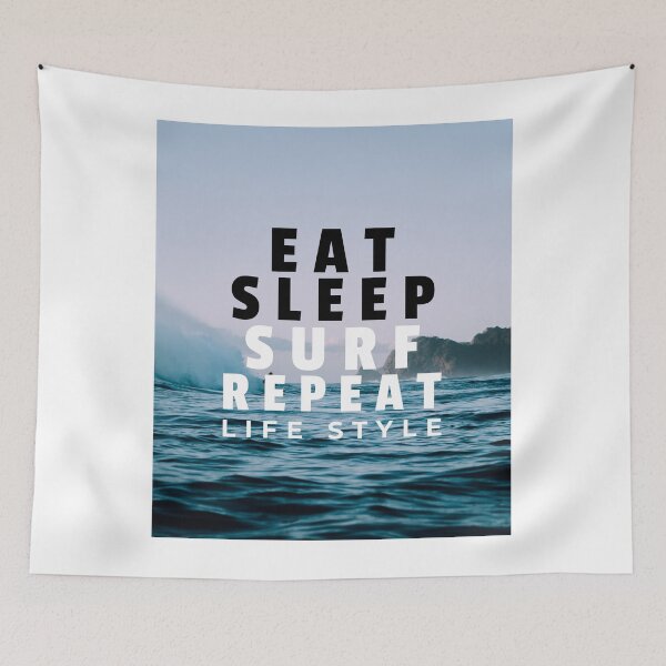 Item preview, EAT SLEEP SURF REPEAT LIFE STYLE designed and sold by Bachdesign.