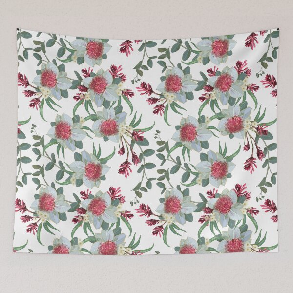 Item preview, Gentle Summer Wildflower Pattern - Green and Pink Colour Palette designed and sold by Sketchbook Designs.