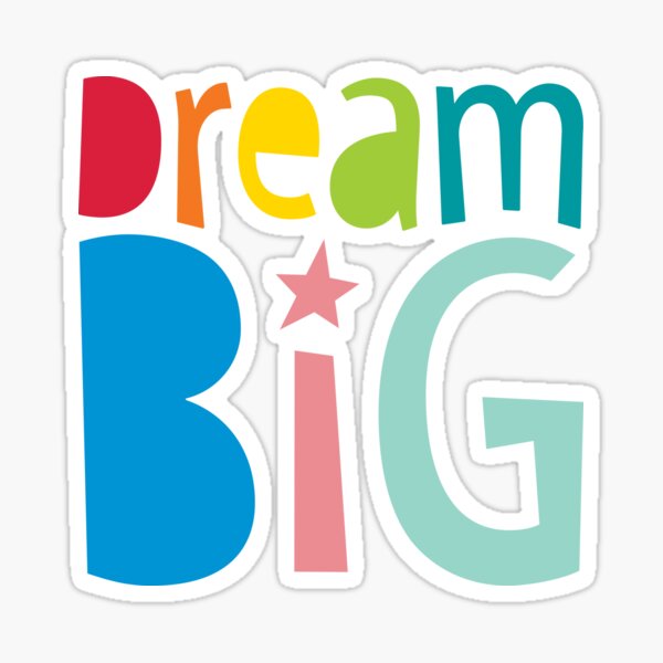 Item preview, DREAM BIG Modern funky rainbow colourful type typography designed and sold by Kat Massard.